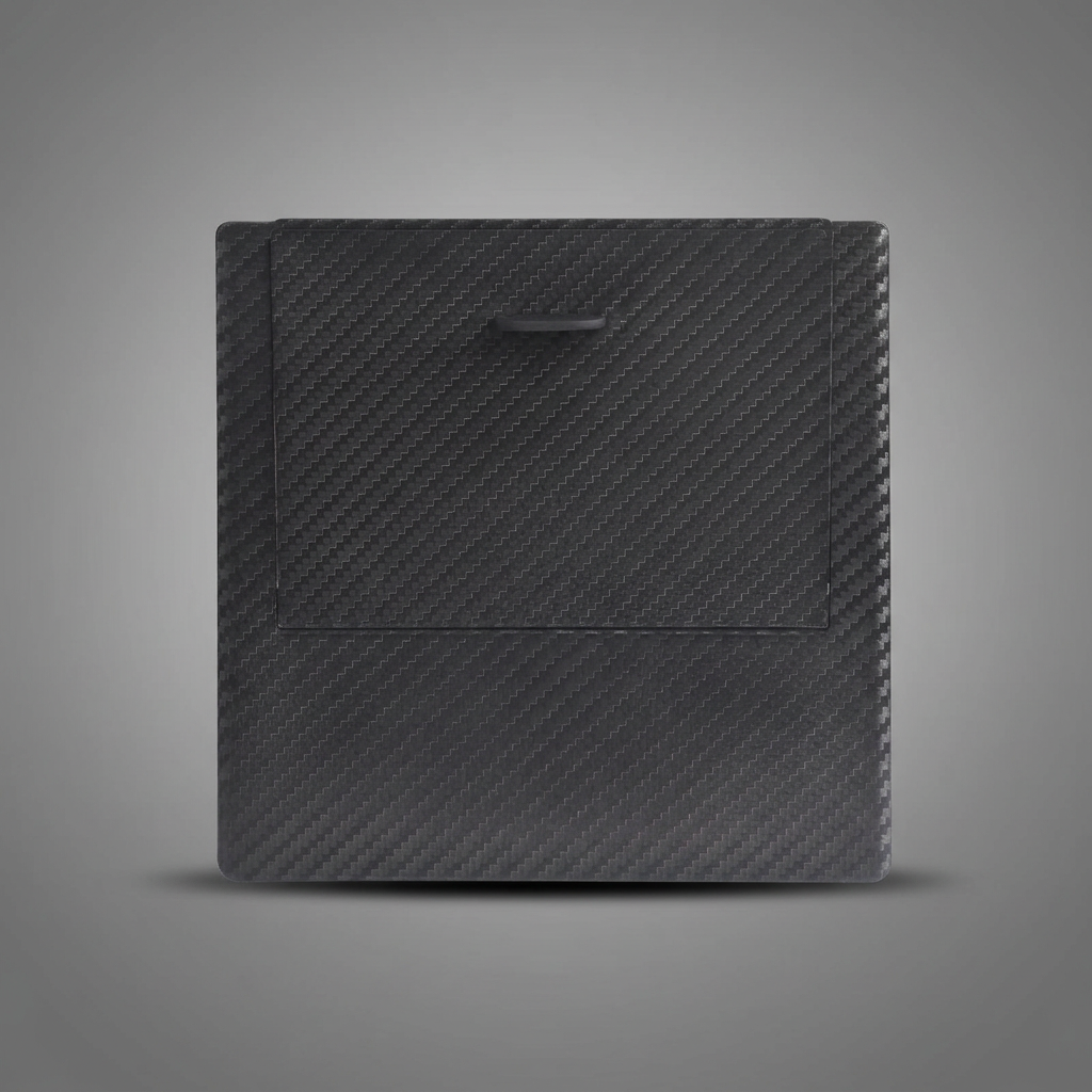 Hidden Center-Console Storage Cover on a graphite studio background